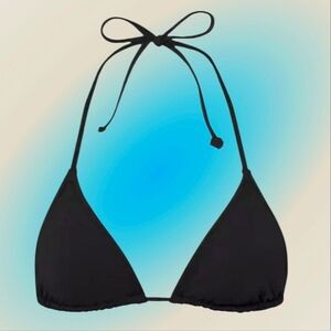 SKIMS Triangle Bikini Top In Onyx Black